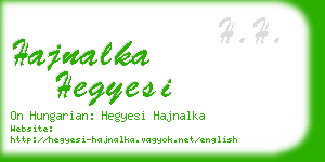 hajnalka hegyesi business card